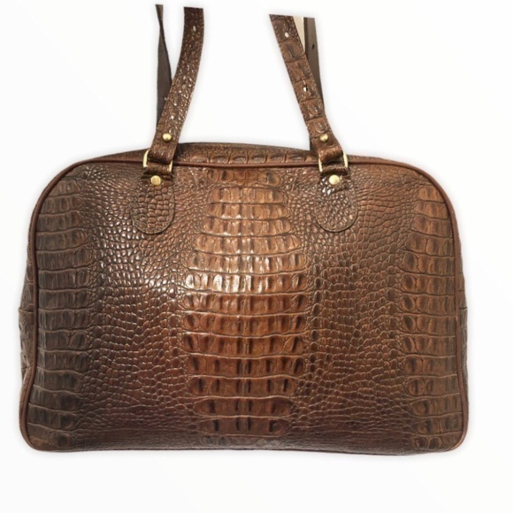 Brahmin embossed Leather brown vintage bag USA